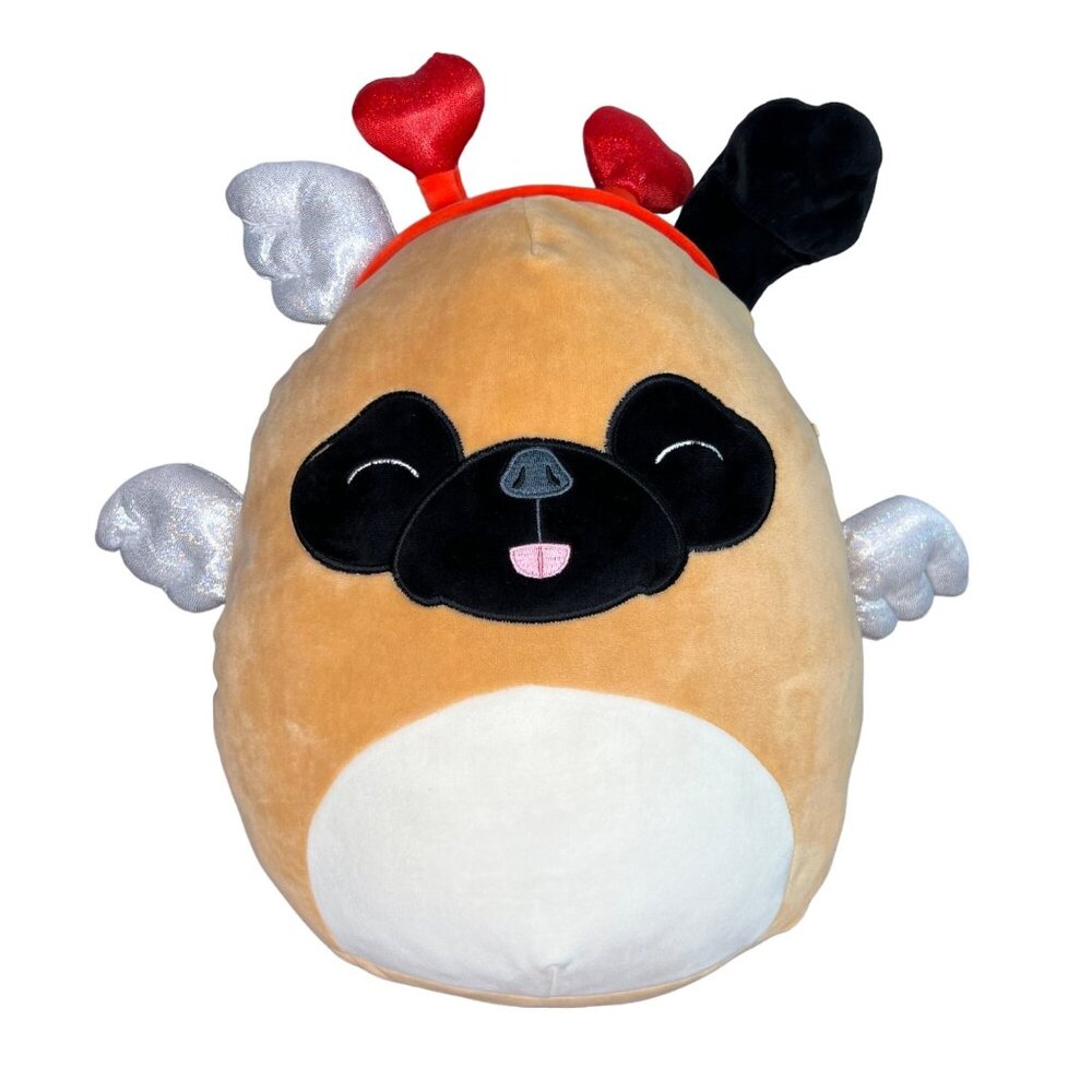 Original Squishmallows Pam The Pug Cupid Plush 12" LIMITED EDITION Squishmallow